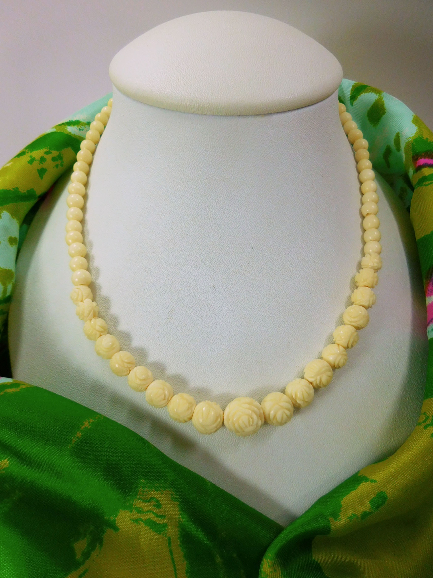 Tibetan Human Bone Bead Necklace with Coral & Turquoise - Michael Backman  Ltd