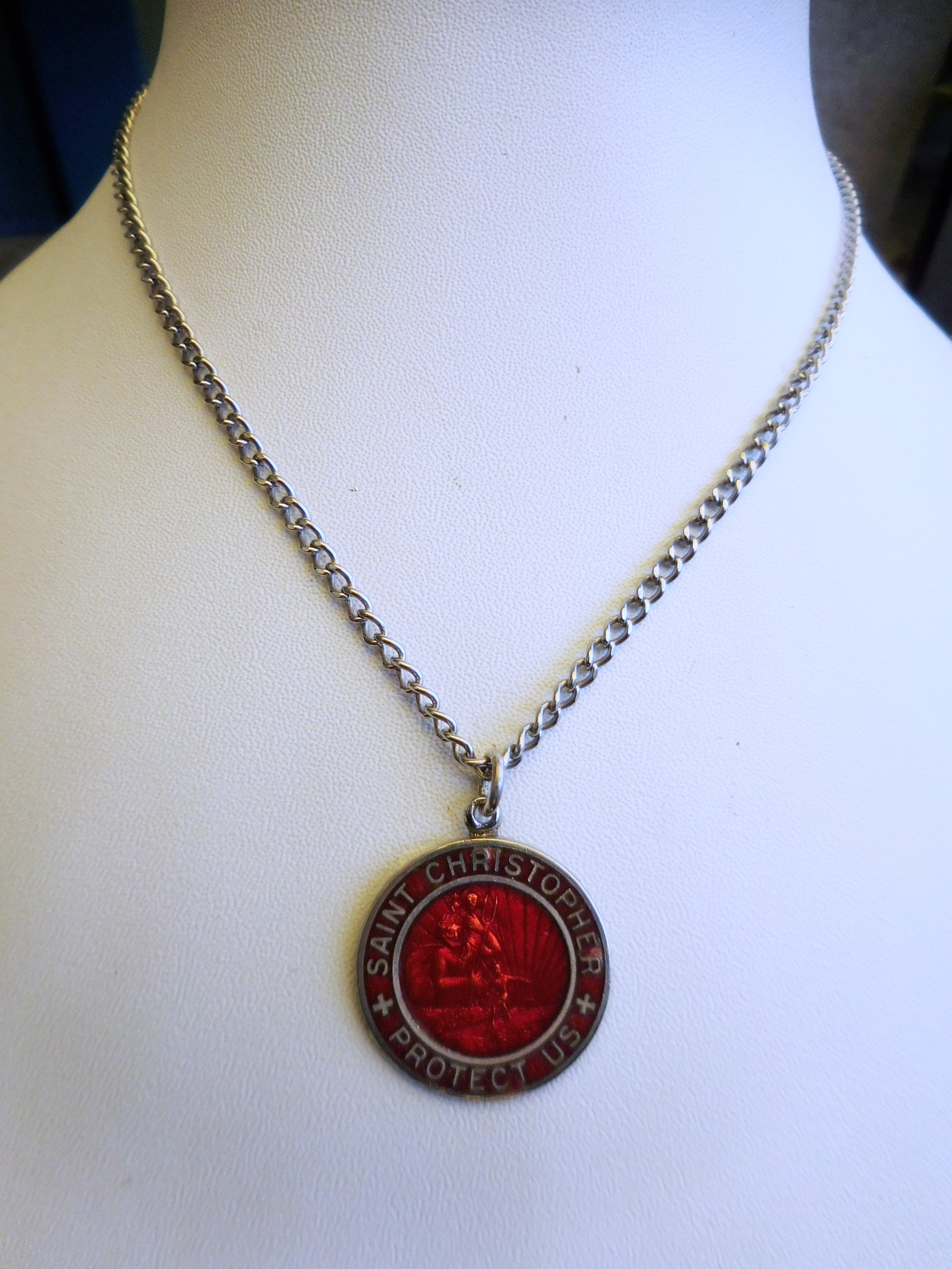 Vintage Saint Christopher Medal 1 1/4